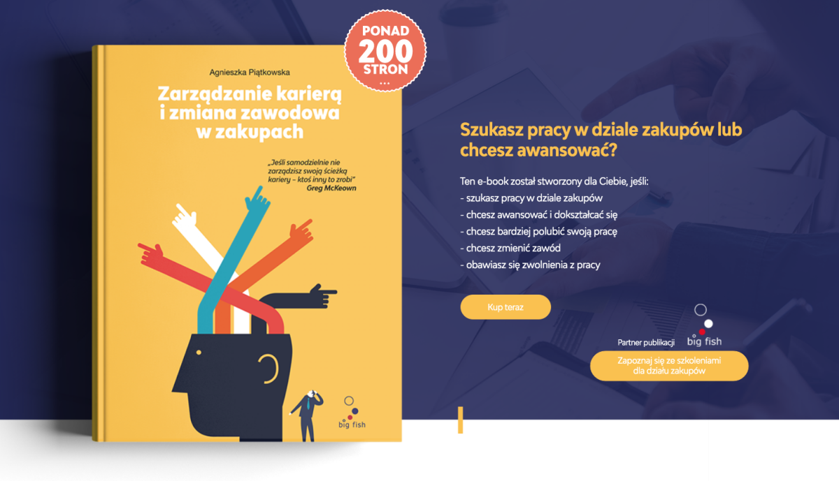 E-book "Zarządzanie karierą i zmiana zawodowa w zakupach" już dostępny w sprzedaży. | BIG FISH S.C.