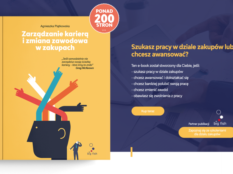 E-book "Zarządzanie karierą i zmiana zawodowa w zakupach" już dostępny w sprzedaży.